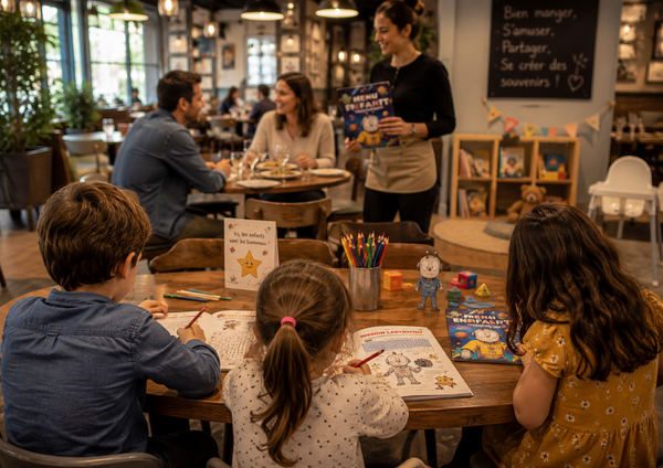 Choisissez le format de livre ou jeu idéal pour votre menu enfant