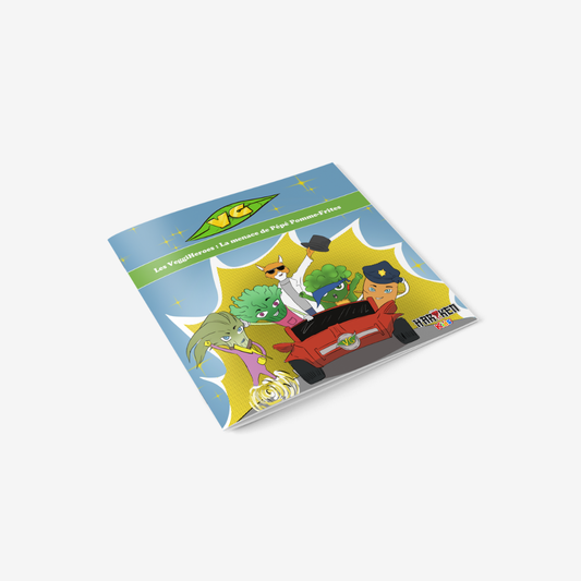 Les VeggiHeroes – La Menace de Pépé Pomme-Frites – couverture du livre histoire Carré